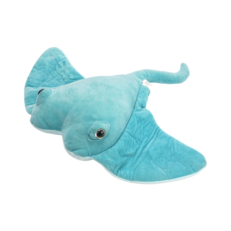 Cute at asul na marine velcro devilfish ng mga plush toy sa buhay karagatan