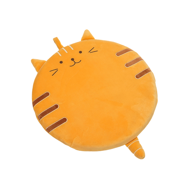 Orange na nakangiting bilog na pusang plush cushions