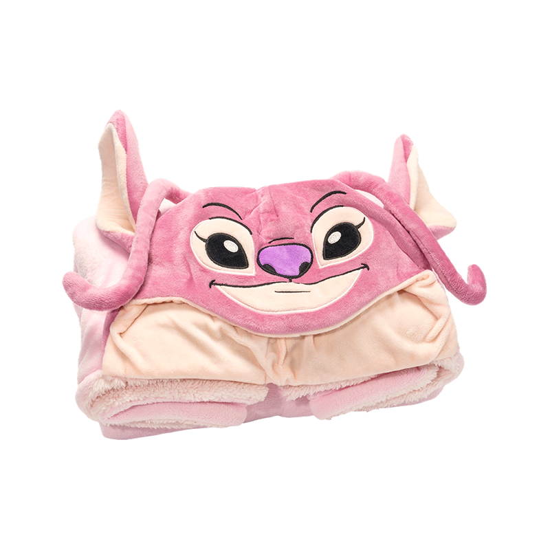 Pink na cartoon character na may hood na plush blanket Pink na cartoon character na may hood na plush blanket