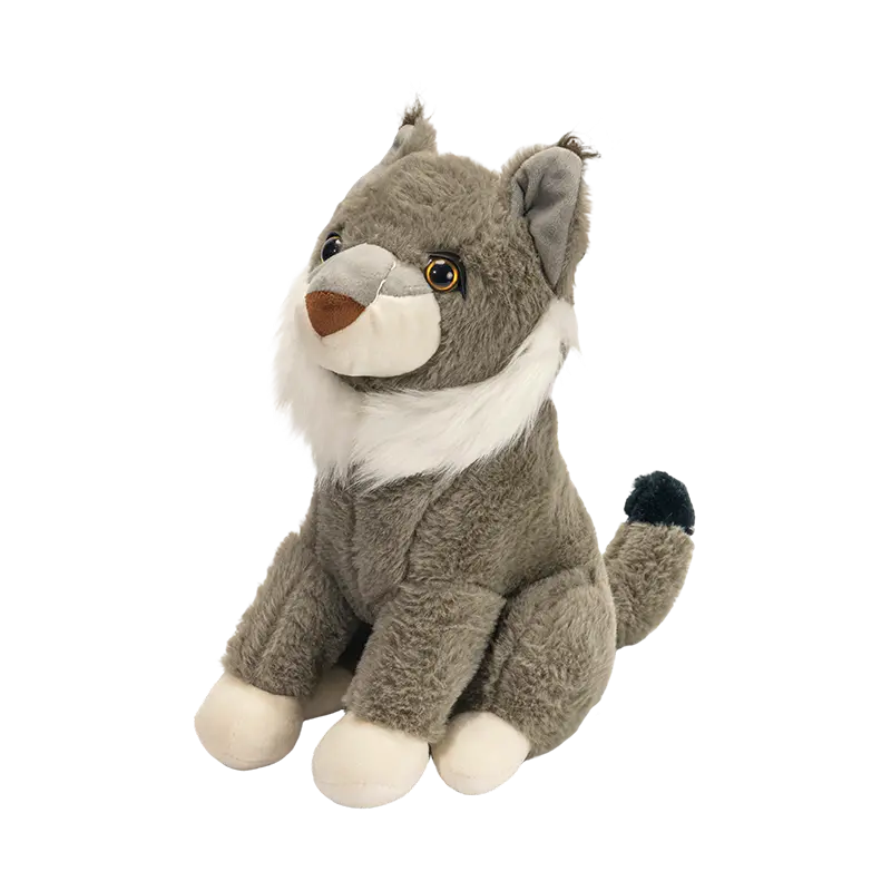 Stuffed sitting lynx plush toy wild animal plush toys