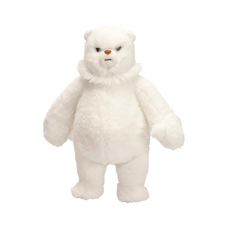 Kaibig-ibig na nakatayong puting polar bear na plush toy