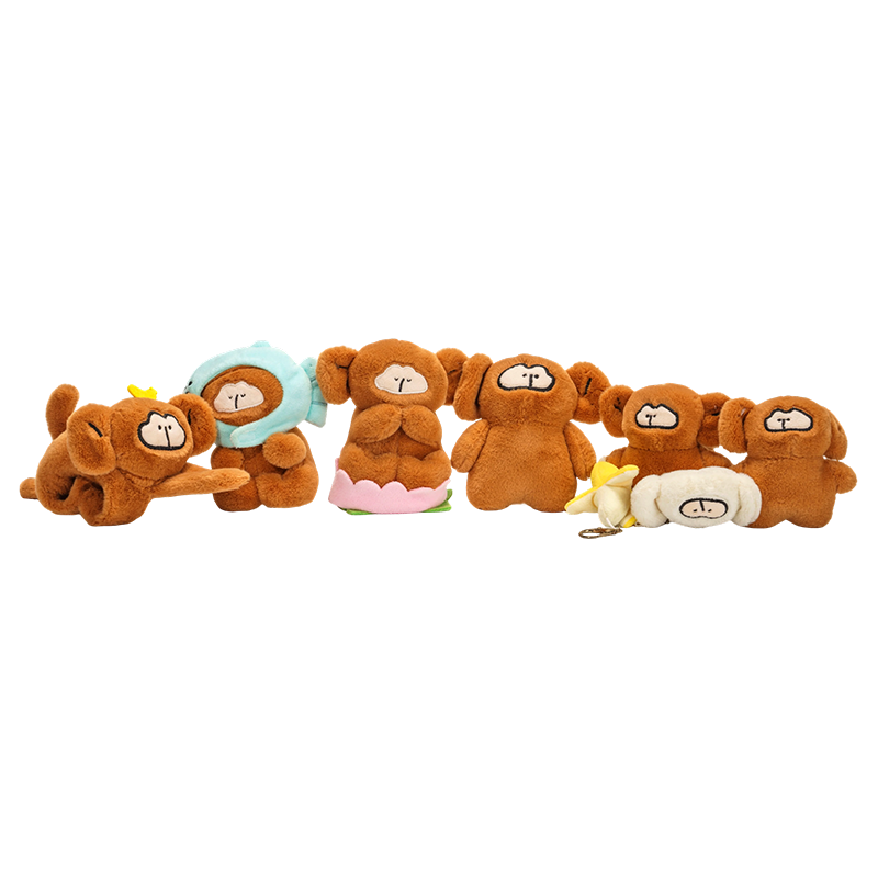Kaibig-ibig na mga stuffed monkey na mga plush toy