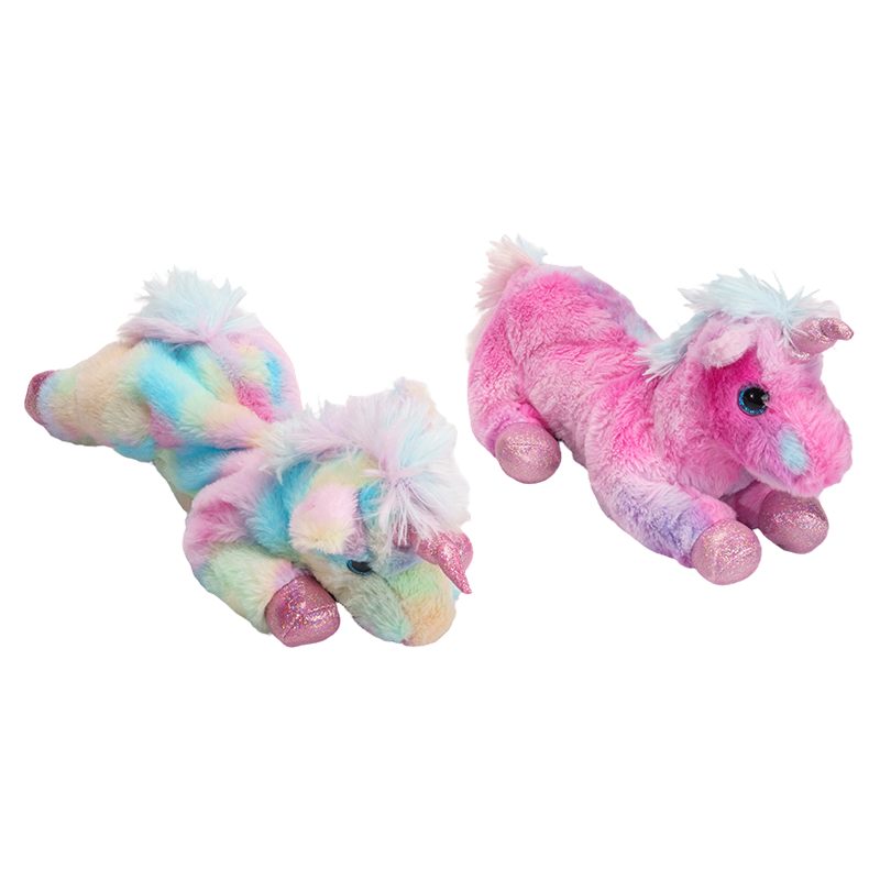 Rainbow-mane plush unicorn pencil case