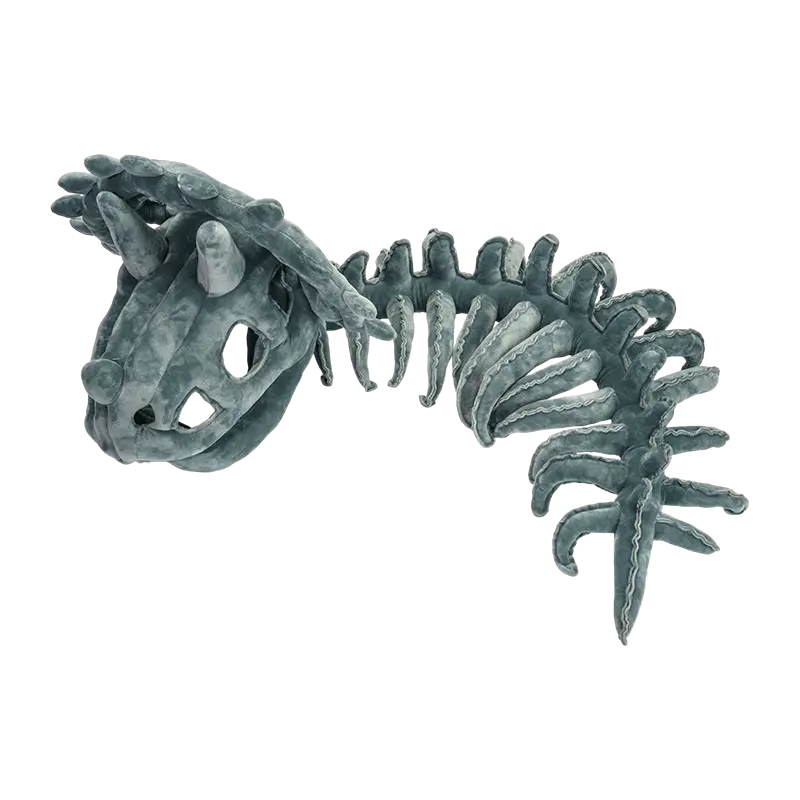 Madilim na kulay abong may sapat na gulang na dinosaur skeleton plush hat
