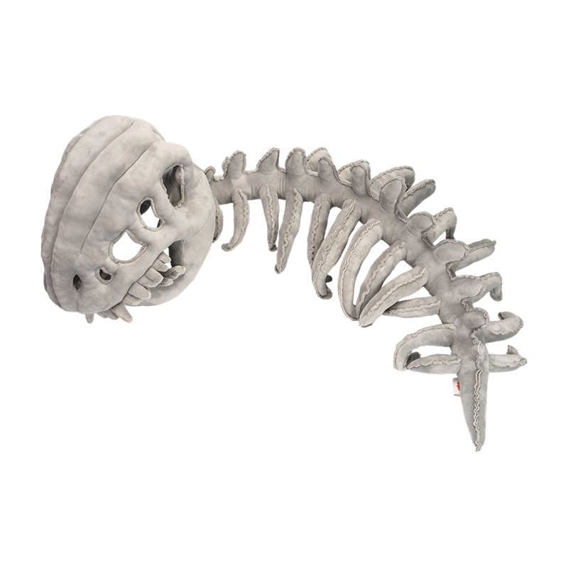 Gray na may sapat na gulang na dinosaur skeleton plush hat