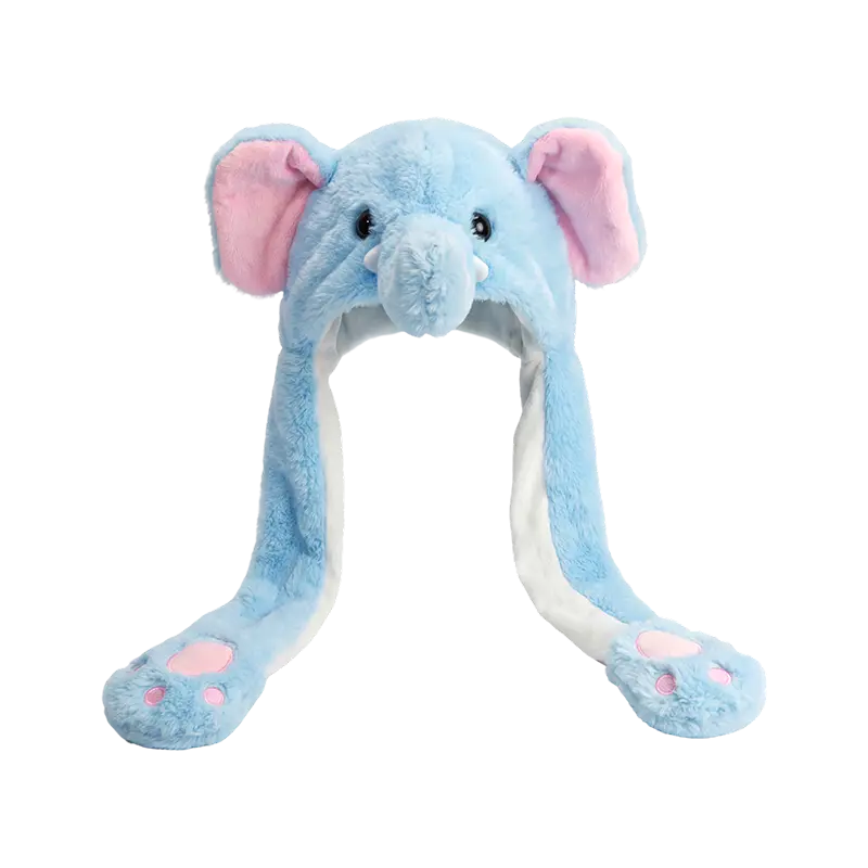 Blue elephant plush hat