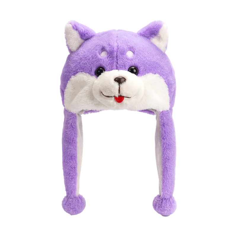 Purple pup plush hat