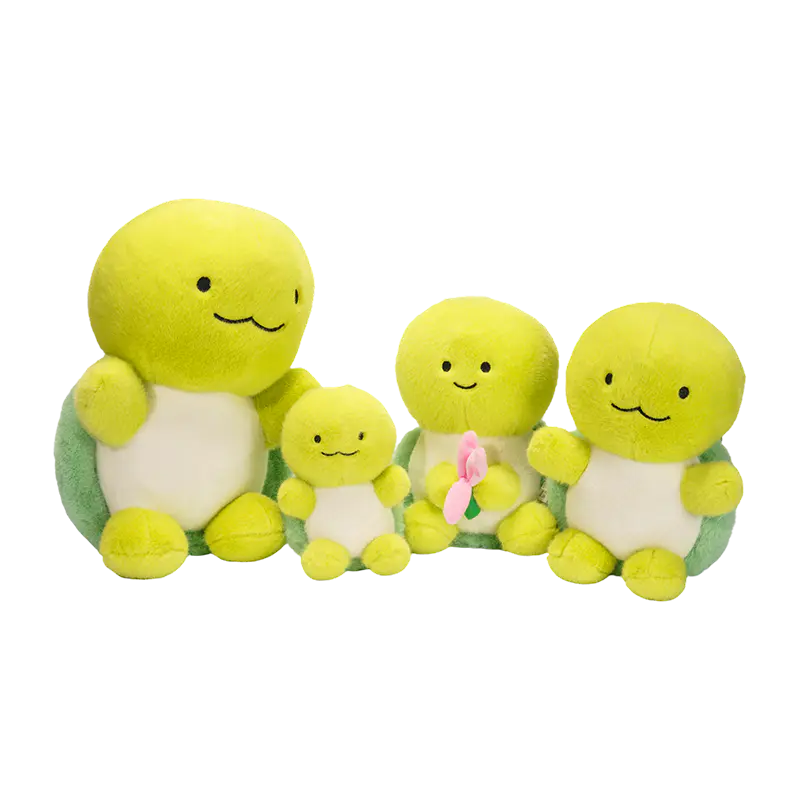 Grinning pagong plush dolls group